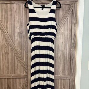 Striped Blue/White Maxi Dress